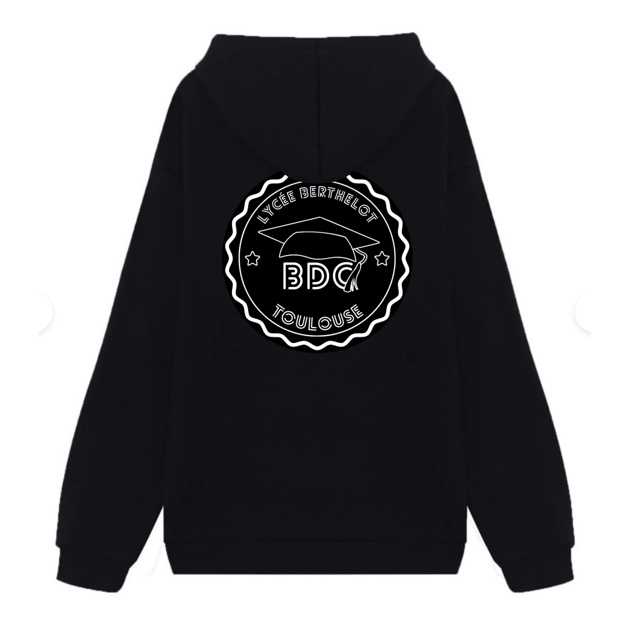 hoodie Noir Logo BDC DOS